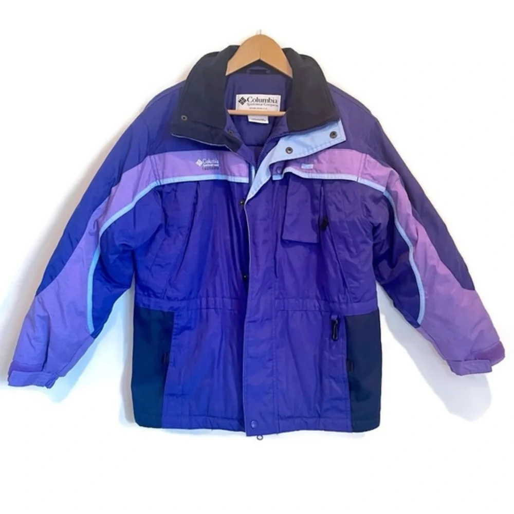 Columbia VTG 80s Ski Jacket Dopamine Dressing Purple & Blue, Women's Size XL - Picture 2 of 16